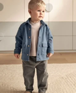 Denim Shacket & T-Shirt