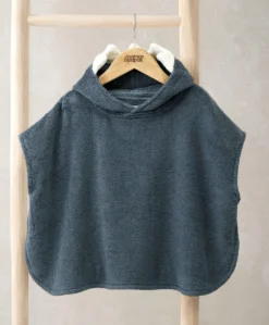 3D Fin Towelling Poncho - Blue