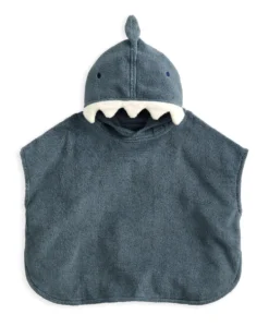 3D Fin Towelling Poncho - Blue