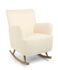 Elwood Nursing Chair & Stool - Off White Boucle