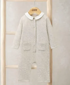 Embroidered Collar Romper