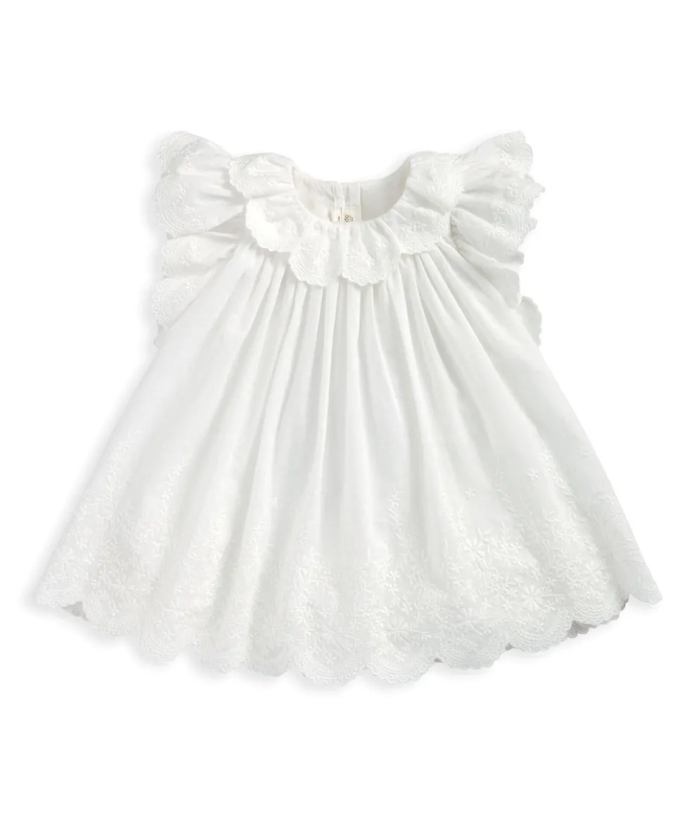 Embroidered Frill Bodysuit Dress