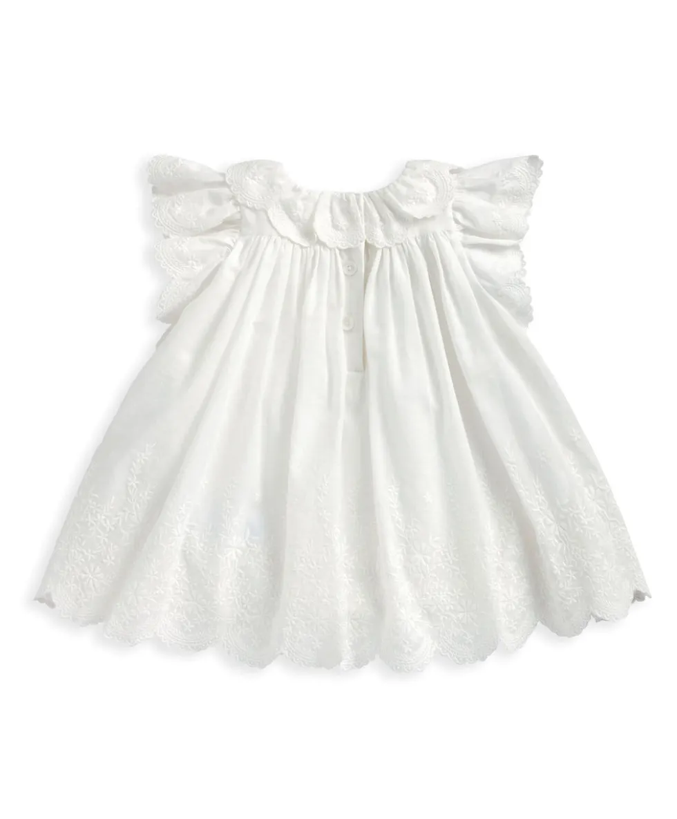 Embroidered Frill Bodysuit Dress