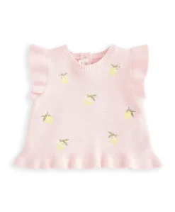 Embroidered Knit Top & Shorts Set (2 Pieces) - Pink