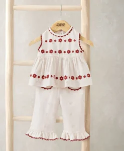 Embroidery Top & Trouser Set