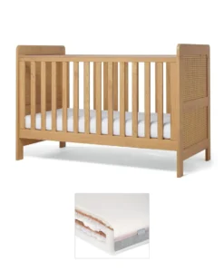 Esna Cotbed & Luxury Hybrid Twin Cotbed Mattress - Rattan