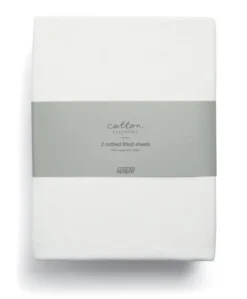 Essential Airflow Fibre Cotbed Mattress & Fitted Sheets (2 Pack) - White