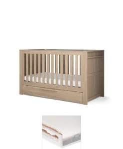 Franklin Cotbed & Luxury Hybrid Twin Mattress Bundle - Oak