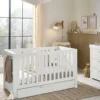 Franklin Nursery Bundle with Lua Bedside Crib (6 Piece) – White Wash