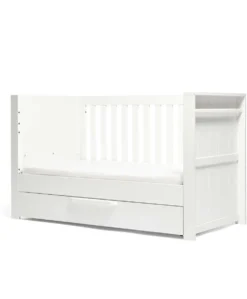 Franklin Nursery Bundle with Lua Bedside Crib (6 Piece) – White Wash