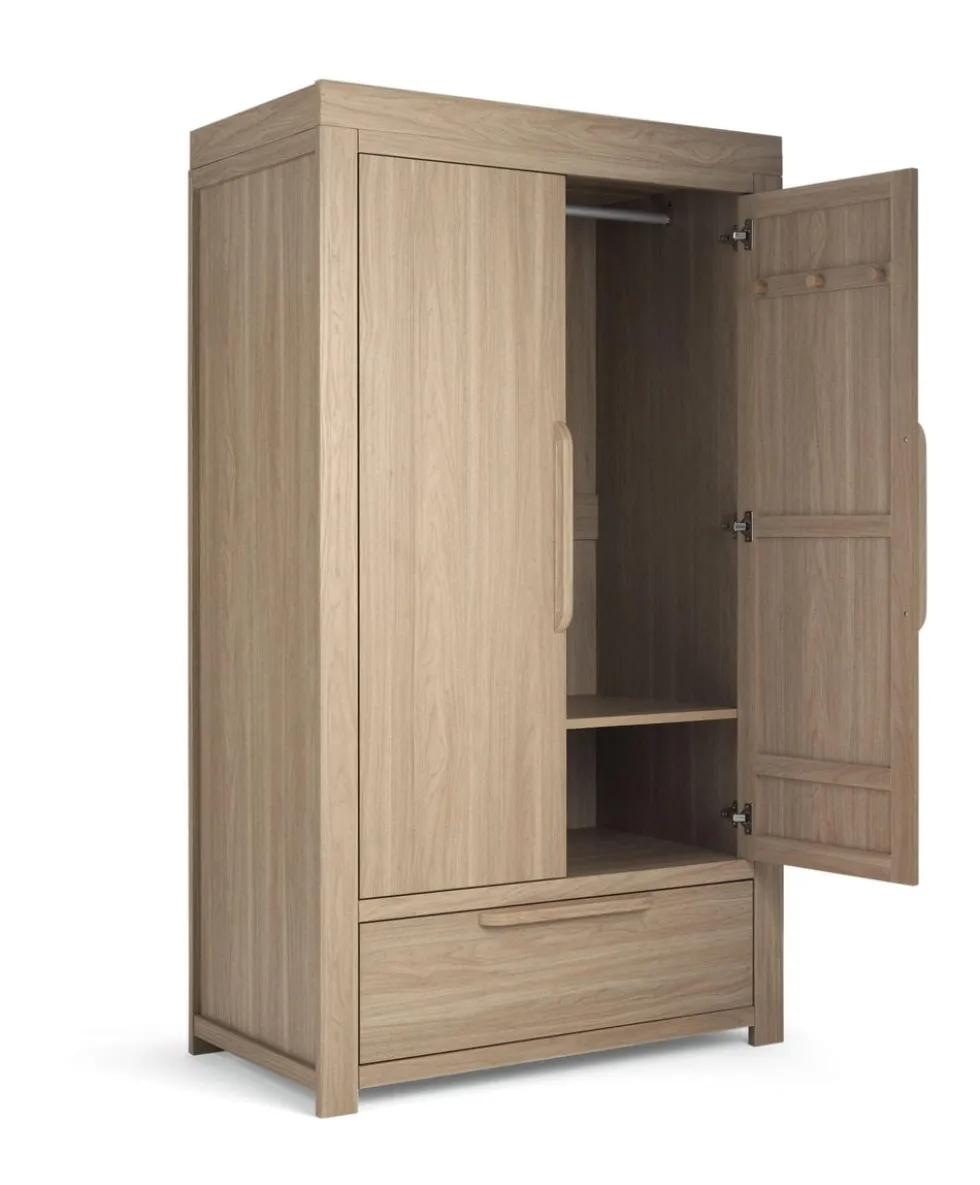 Franklin 3 Piece Cotbed Range with Dresser Changer & Double Wardrobe - Oak