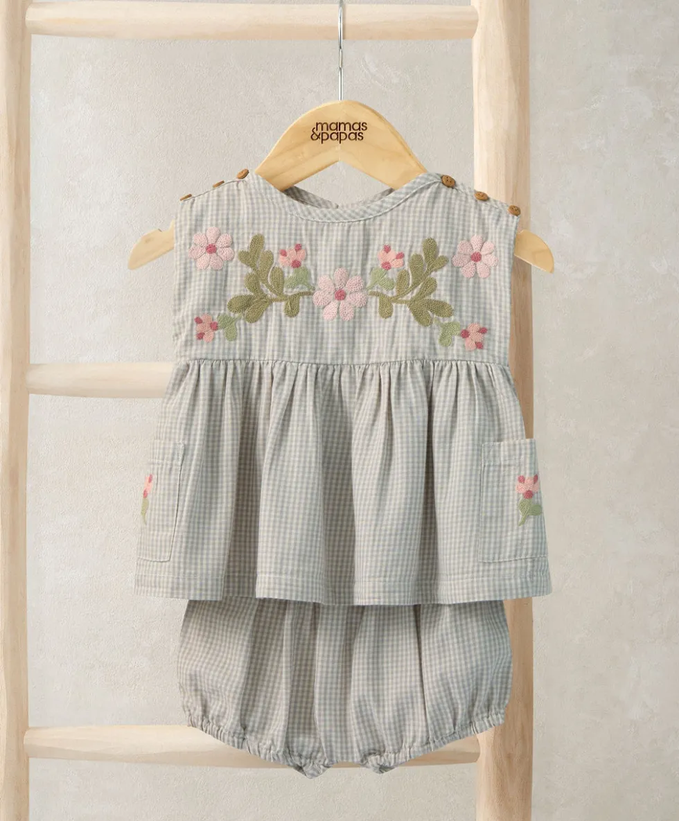 Gingham Top & Shorts Outfit Set