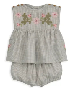 Gingham Top & Shorts Outfit Set