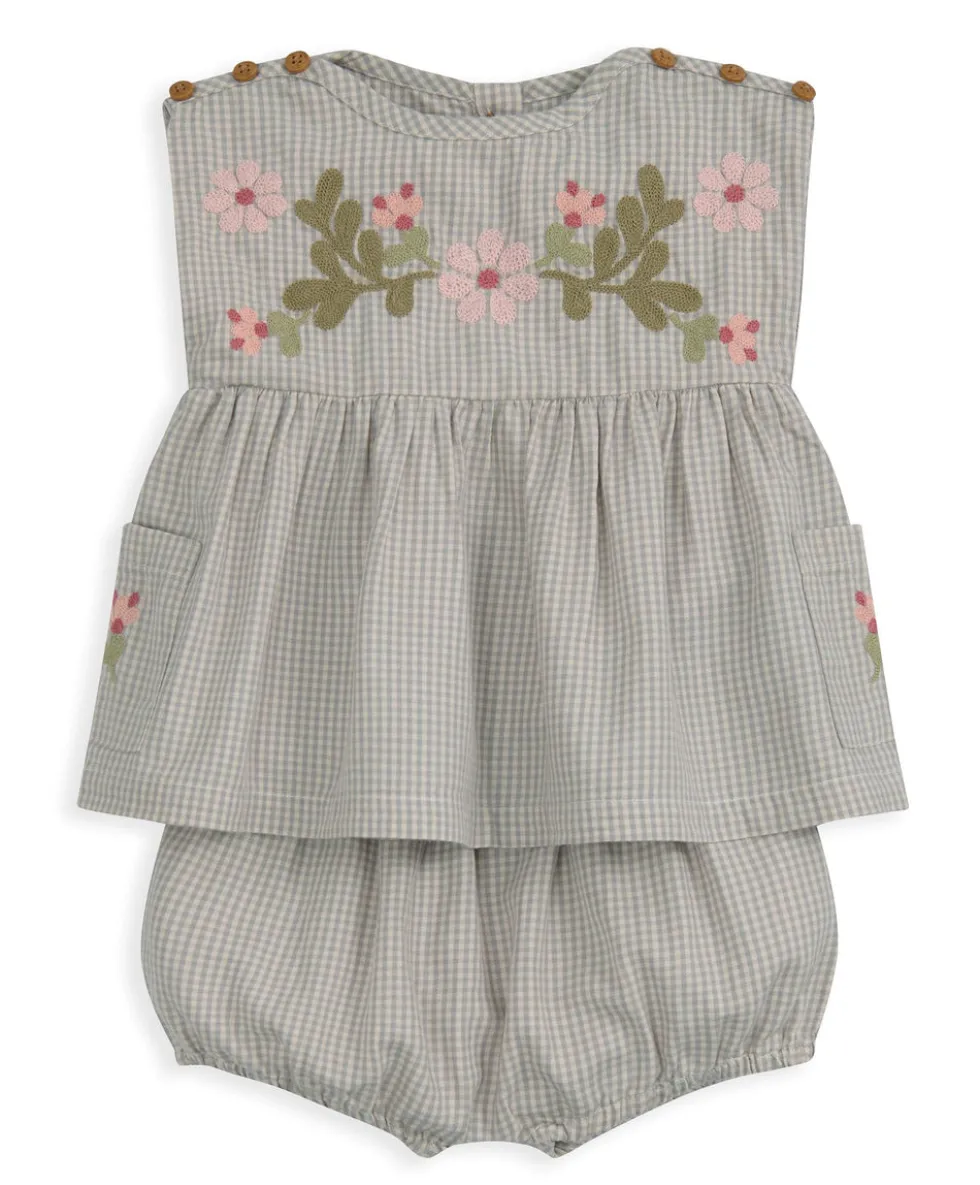 Gingham Top & Shorts Outfit Set