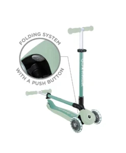 Globber Go Up Active Lights Eco – Pistachio