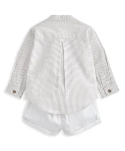 Grandad Collar Shirt & Shorts Set (2 Pieces)