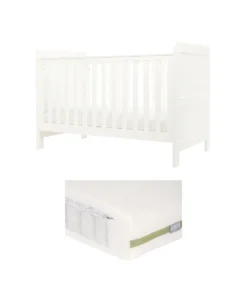 Hampden Cotbed & Premium Pocket Spring Cotbed Mattress Bundle - White
