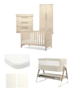 Hampden Nursery Bundle with Lua Bedside Crib (6 Piece) – Cashmere