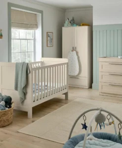 Hampden 3 Piece Cotbed Range with Dresser Changer & Wardrobe - Cashmere