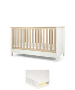 Harwell Cotbed & Essential Airflow Pocket Spring Mattress Bundle - White