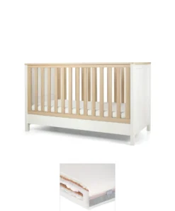 Harwell Cotbed & Luxury Hybrid Twin Mattress Bundle - White