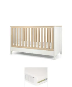 Harwell Cotbed & Premium Pocket Spring Mattress Bundle - White