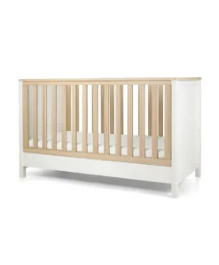 Harwell 3 Piece Cotbed Range with Alma Nursing Chair & Stool - White/ Fawn