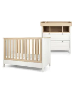 Harwell 2 Piece Small Cotbed Set with Dresser Changer - White