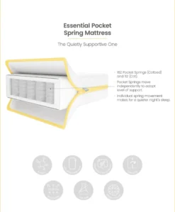 Harwell Small Cotbed Bundle with Essential Airflow Pocket Spring Small Cotbed & Cot Mattress -White