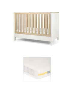 Harwell Small Cotbed Bundle with Essential Airflow Pocket Spring Small Cotbed & Cot Mattress -White