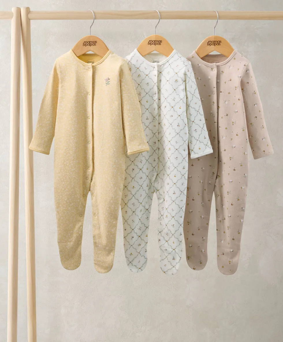 Heritage Floral Sleepsuits (Pack of 3)