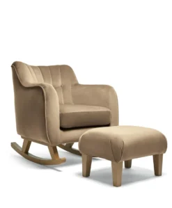 Hilson Nursing Chair & Footstool Set - Mocha Velvet