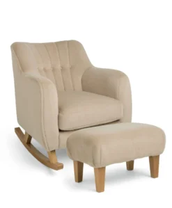 Hilson Nursing Chair & Footstool Set - Almond Sherpa