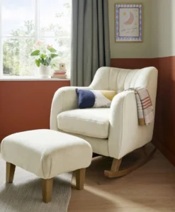 Hilston Nursing Chair & Footstool Set - Feather Sherpa