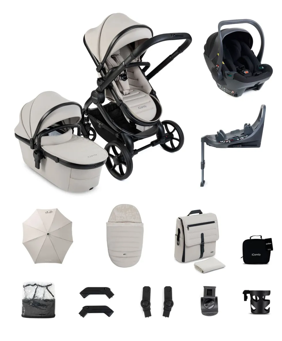 iCandy Peach 8 Complete Bundle with Cocoon 360 Car Seat - Taupe