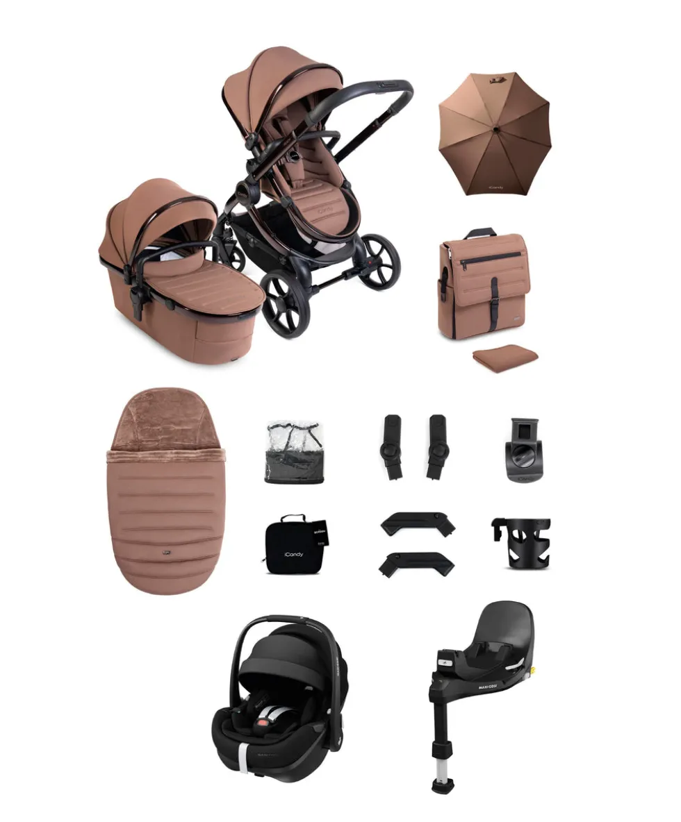 iCandy Peach 8 Complete Bundle with Maxi-Cosi Pebble 360 Pro2 Car Seat - Coco