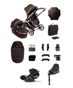 iCandy Peach 8 Complete Bundle with Cybex Cloud T i-Size Rotating Baby Car Seat - Pecan