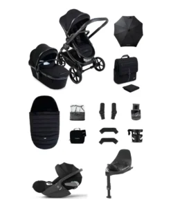 iCandy Peach 8 Complete Bundle with Cybex Cloud T i-Size Rotating Baby Car Seat - Black