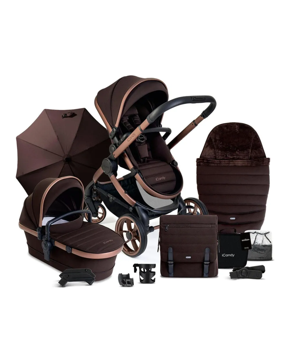 iCandy Peach 7 Complete Pushchair Bundle with Cybex Cloud T Car Seat - Pecan