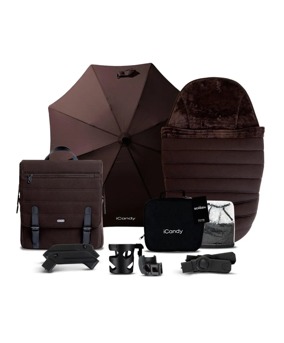 iCandy Peach 7 Complete Pushchair Bundle with Cybex Cloud T Car Seat - Pecan