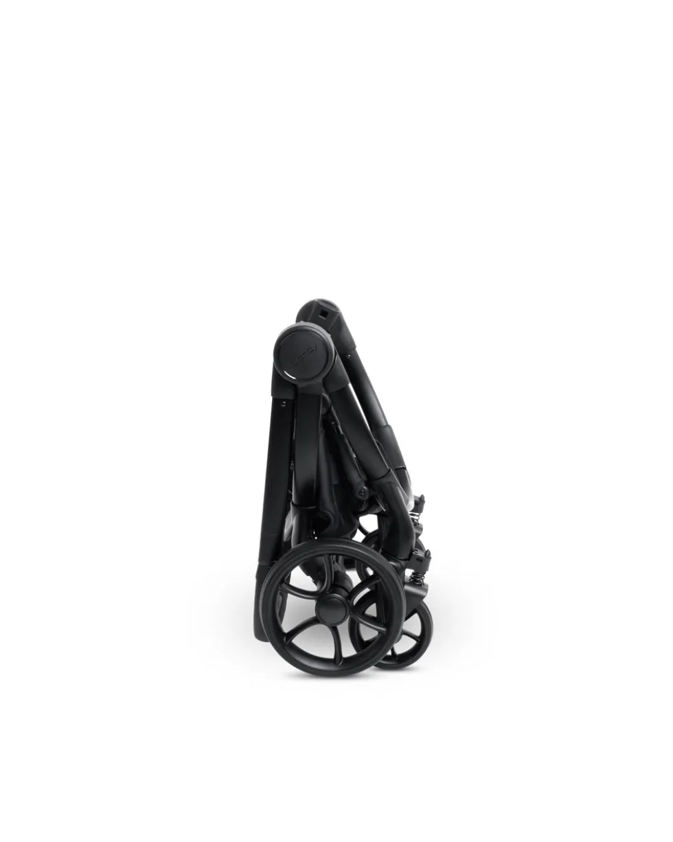 iCandy Peach 7 STUDIO Complete Pushchair Bundle and Cybex Cloud T i-Size Rotating Car Seat & Base - Black
