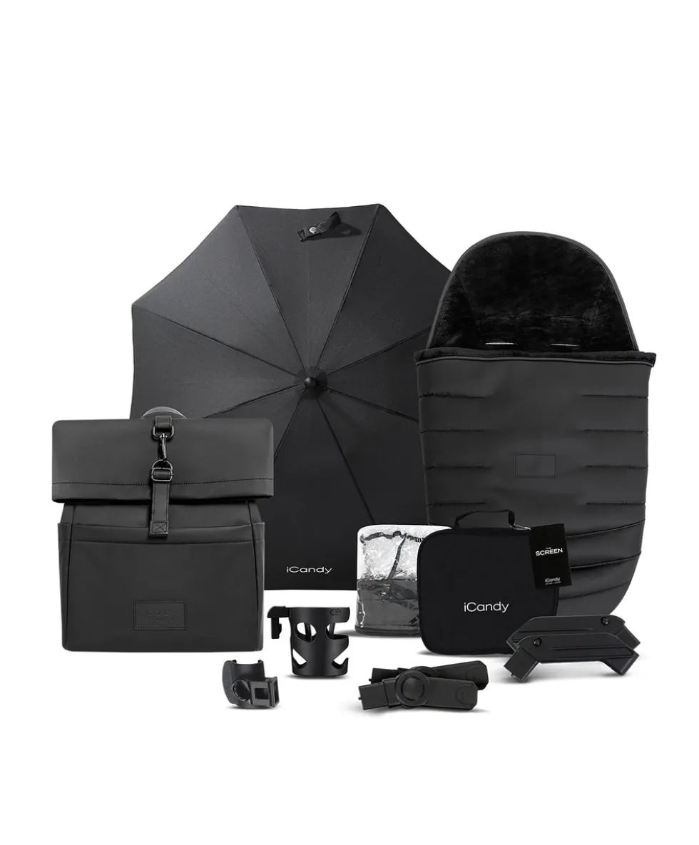 iCandy Peach 7 STUDIO Complete Bundle and Maxi-Cosi Pebble 360 Pro² Car Seat & Base - Black