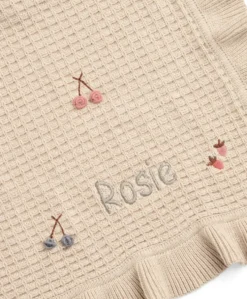 Knitted Blanket - Berry Frill