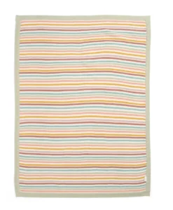 Knitted Blanket - Multi Colour Stripe
