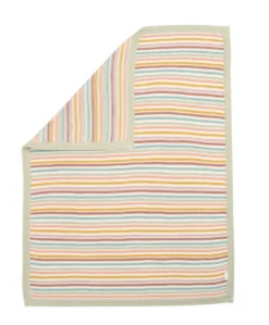 Knitted Blanket - Multi Colour Stripe
