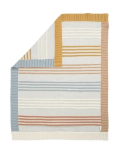 Knitted Blanket - Multi Colour Striped