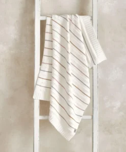 Knitted Blanket - Neutral Stripe