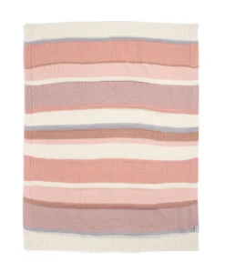Knitted Blanket - Pink Block