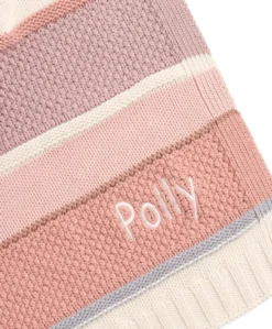 Knitted Blanket - Pink Block
