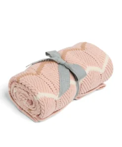 Knitted Blanket - Pink Wave